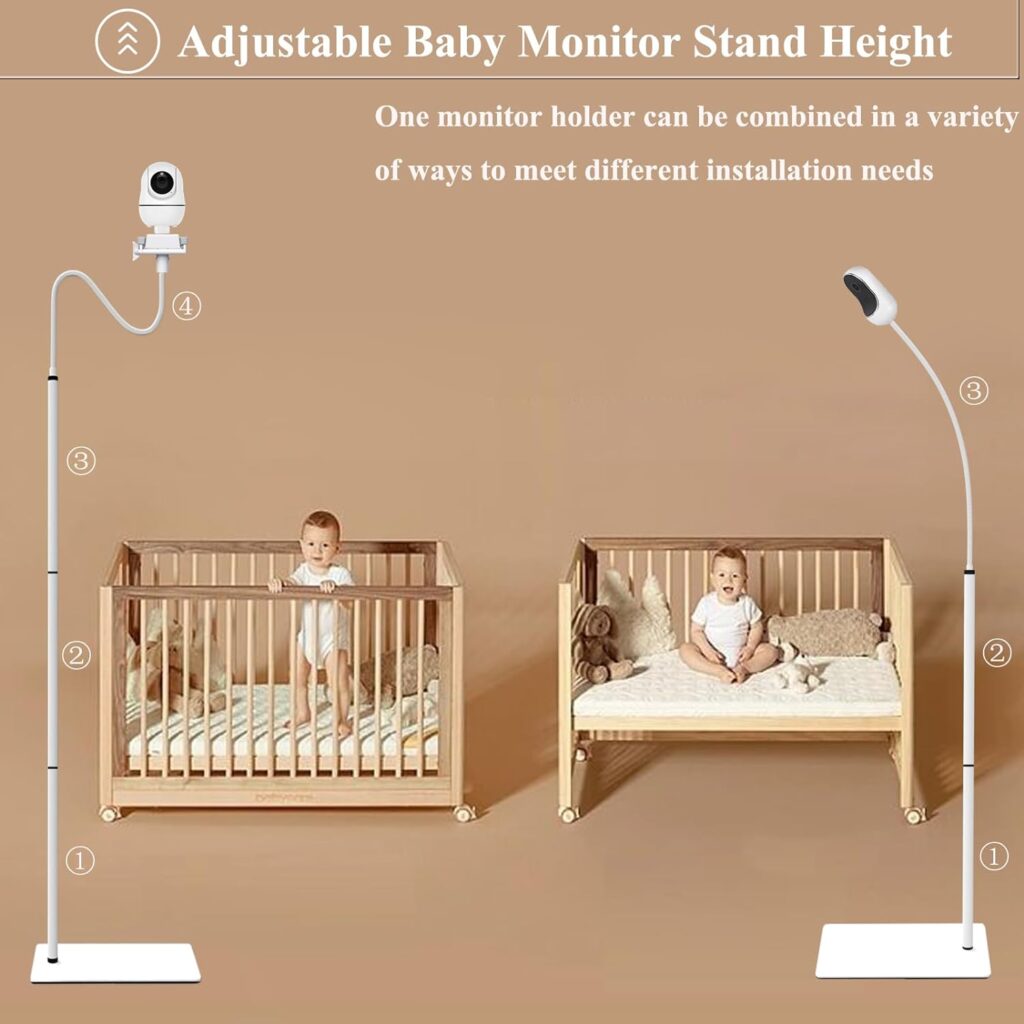 Baby Monitor Mount Floor Stand Holder Compactible with Infant Optics DXR-8 Pro,Nanit Pro,Vetch,eufy, HelloBaby HB65/66/248,ANMEATE SM935E, Arlo,VAVA,Owlet,and Most Baby Monitor with a Screw Hole