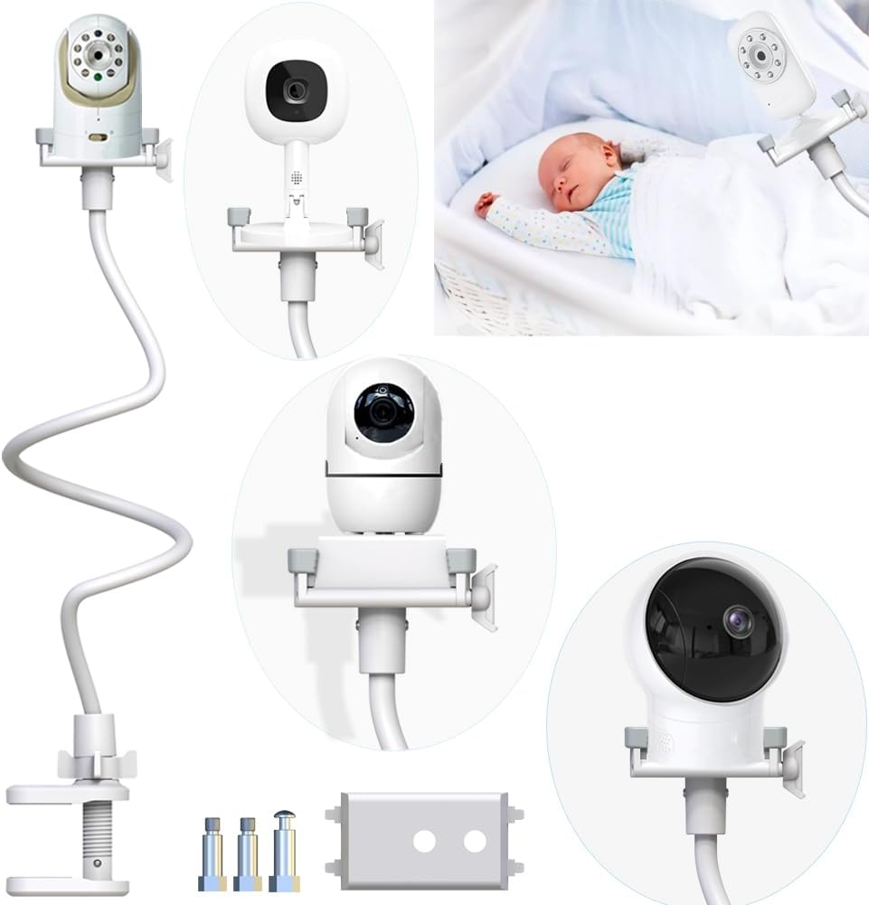 EYSAFT Baby Monitor Mount,Baby Camera Holder Compatible with Nanit Pro,Infant Optics DXR-8 Pro,Vetch,eufy,HelloBaby HB65/66/248,ANMEATE SM935E,Arlo,VAVA,Owlet,nooie,REOLINK E1 and Most Baby Monitor