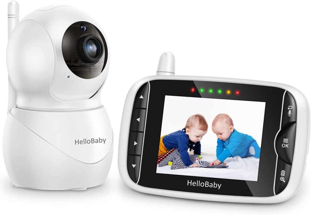 HelloBaby Monitor with Camera and Audio, IPS Screen LCD Display Video Baby Monitor No WiFi Infrared Night Vision, Temprature, Lullaby, Two Way Audio and VOX Mode (HB66pro)