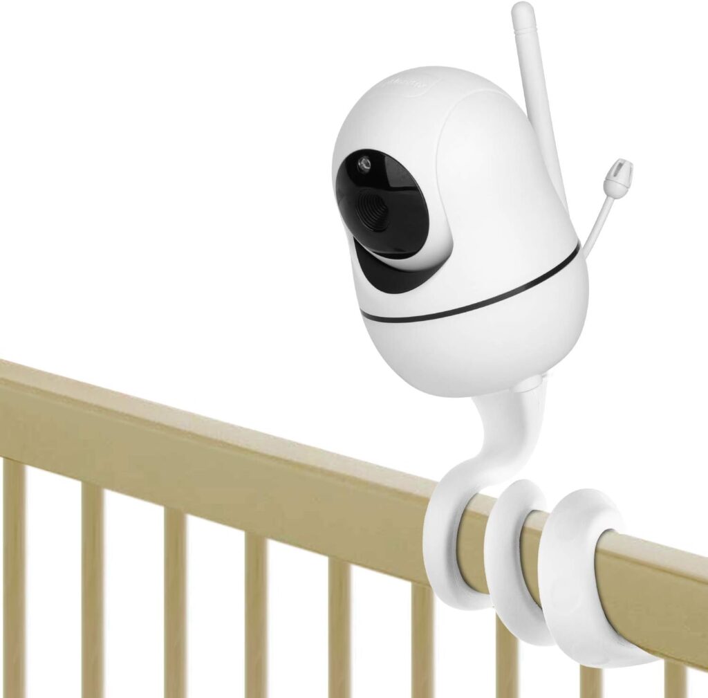 iTODOS Baby Monitor Mount Compatible with HelloBaby HB65/HB66/HB248,ANMEATE SM935E Baby Monitor Camera, Versatile Twist Mount Without Tools or Wall Damage -White