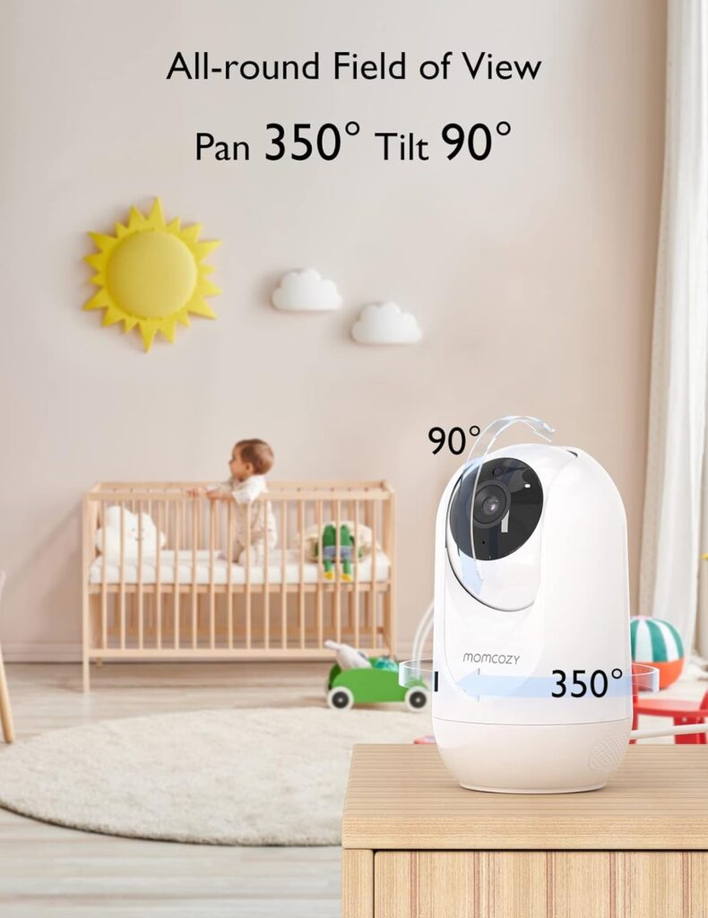 Momcozy Video Baby Monitor, 1080P 5 HD Baby Monitor with Camera and Audio, Infrared Night Vision, 5000mAh Battery, 2-Way Audio, Wide-angle View Temperature Sensor Lullabies and 960ft Range Ideal Gift