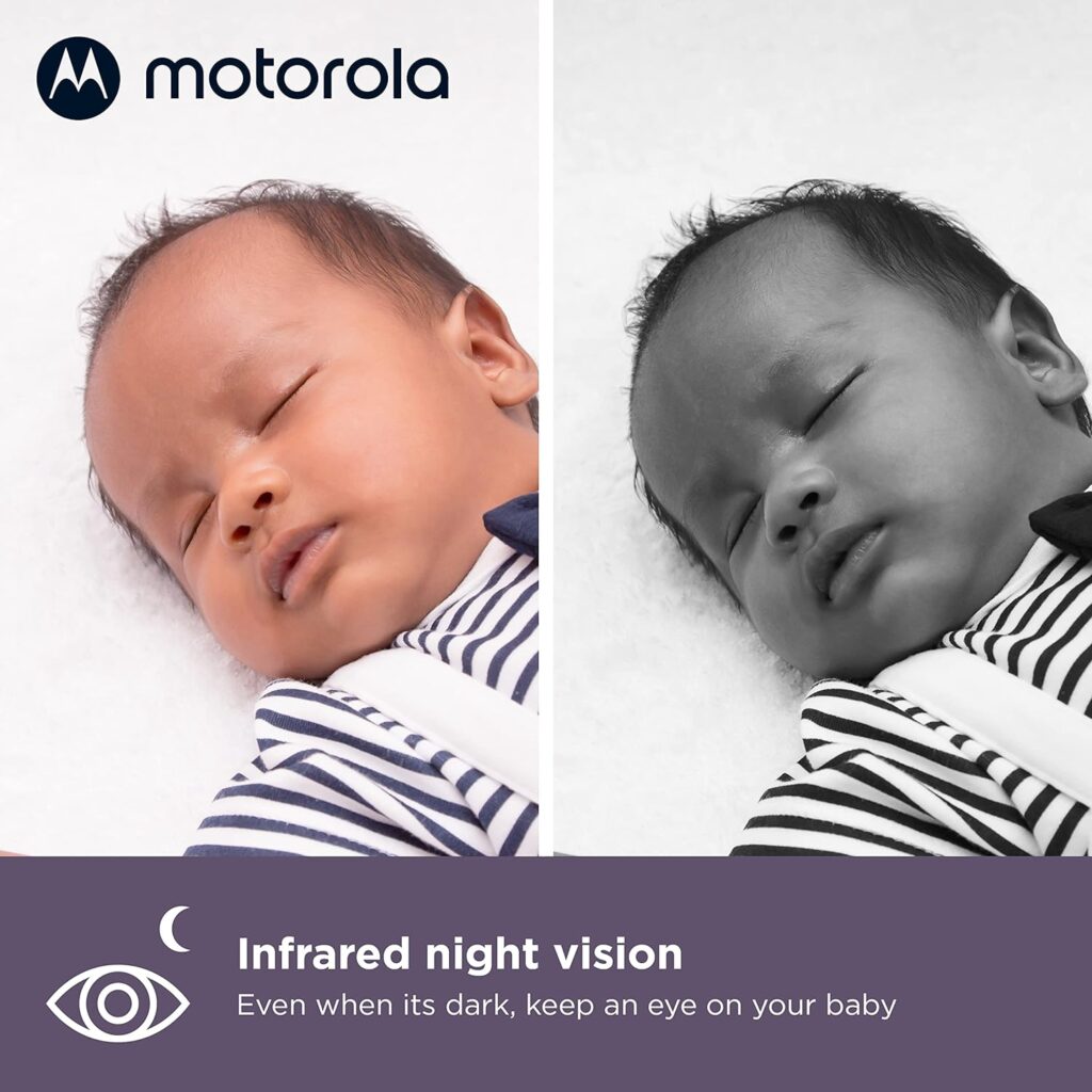 Motorola Baby Monitor VM44 - WiFi Video Baby Monitor with Camera 4.3 HD Screen - Connects to Nursery App, 1000ft Long Range, Two-Way Audio, Remote Pan-Tilt-Zoom, Room Temp, Lullabies, Night Vision