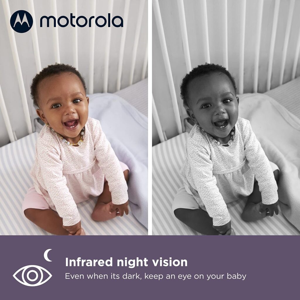 Motorola Baby Monitor VM85 - Indoor WiFi Video with Camera  Mood Light - HD 720p, Connects to Nursery App, 1000ft Range, 2-Way Audio, Remote Pan, Digital Tilt-Zoom, Temp, Lullabies, Night Vision