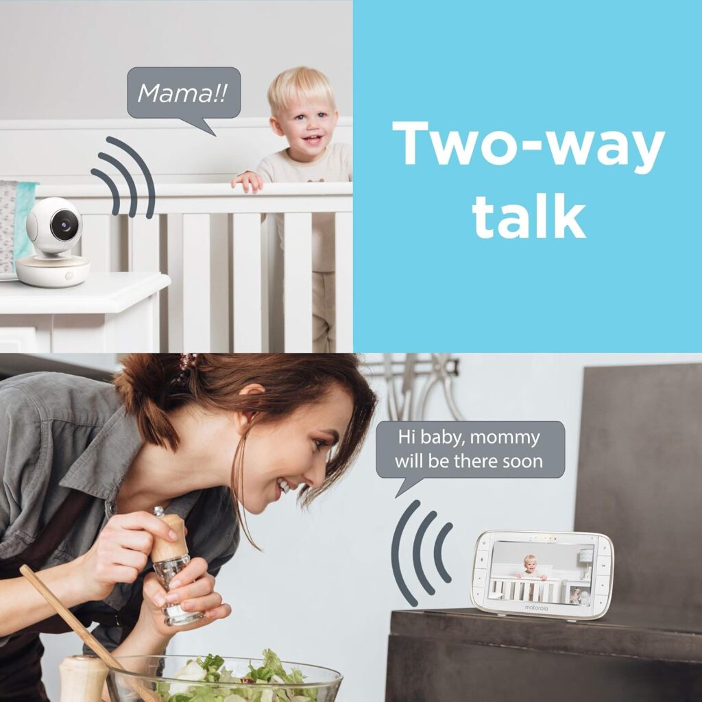 Motorola Video Baby Monitor - 2 Wide Angle HD Cameras with Infrared Night Vision and Remote Pan, Tilt, Zoom - 5-Inch LCD Color Display with Split Screen View, Room Temperature and Sound Alert MBP50-G2