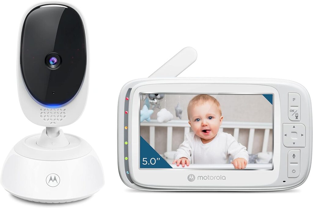 Motorola VM75 Indoor Video Baby Monitor with Camera - 480x272p, 1000ft Range 2.4 GHz Wireless 5 Screen, 2-Way Audio, Remote Pan, Digital Tilt, Zoom, Room Temperature Sensor, Lullabies, Night Vision