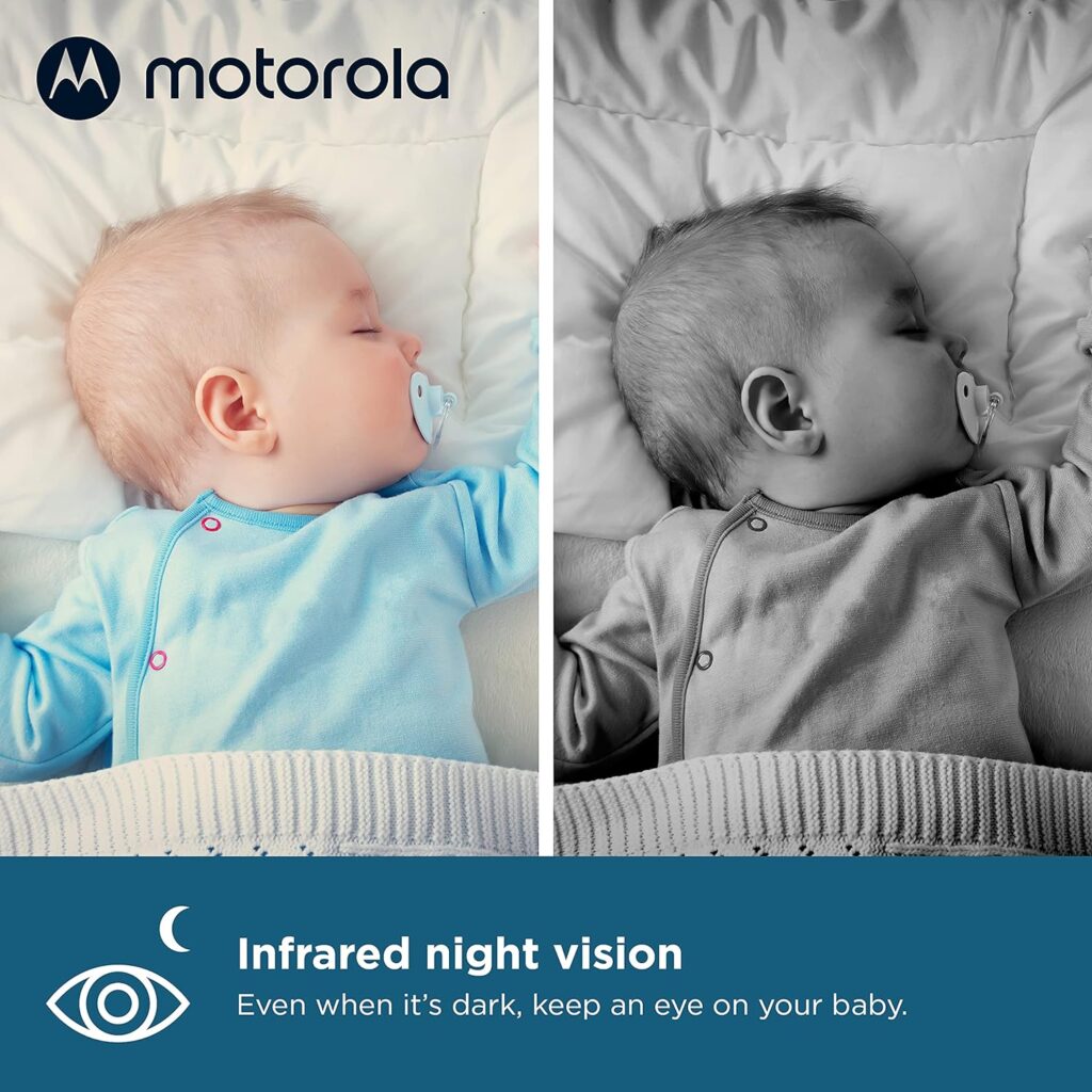 Motorola VM75 Indoor Video Baby Monitor with Camera - 480x272p, 1000ft Range 2.4 GHz Wireless 5 Screen, 2-Way Audio, Remote Pan, Digital Tilt, Zoom, Room Temperature Sensor, Lullabies, Night Vision