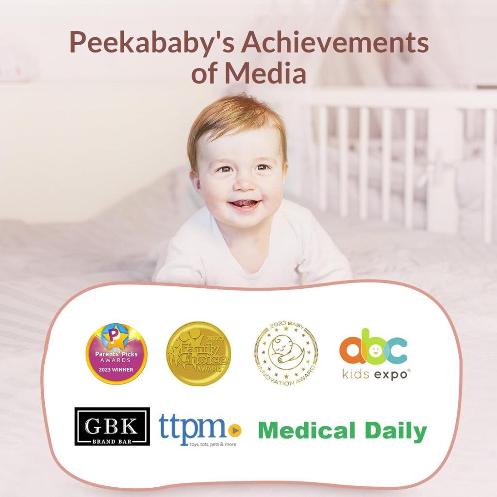 NETVUE-Video-Baby-Camera-Monitor - Peekababy 4 in 1 bracket meets the needs of parents in all scenarios, Baby Monitor with Camera and Audio, 5 Display, 2-Way Talk, Free Smart Phone App, Cry Detection