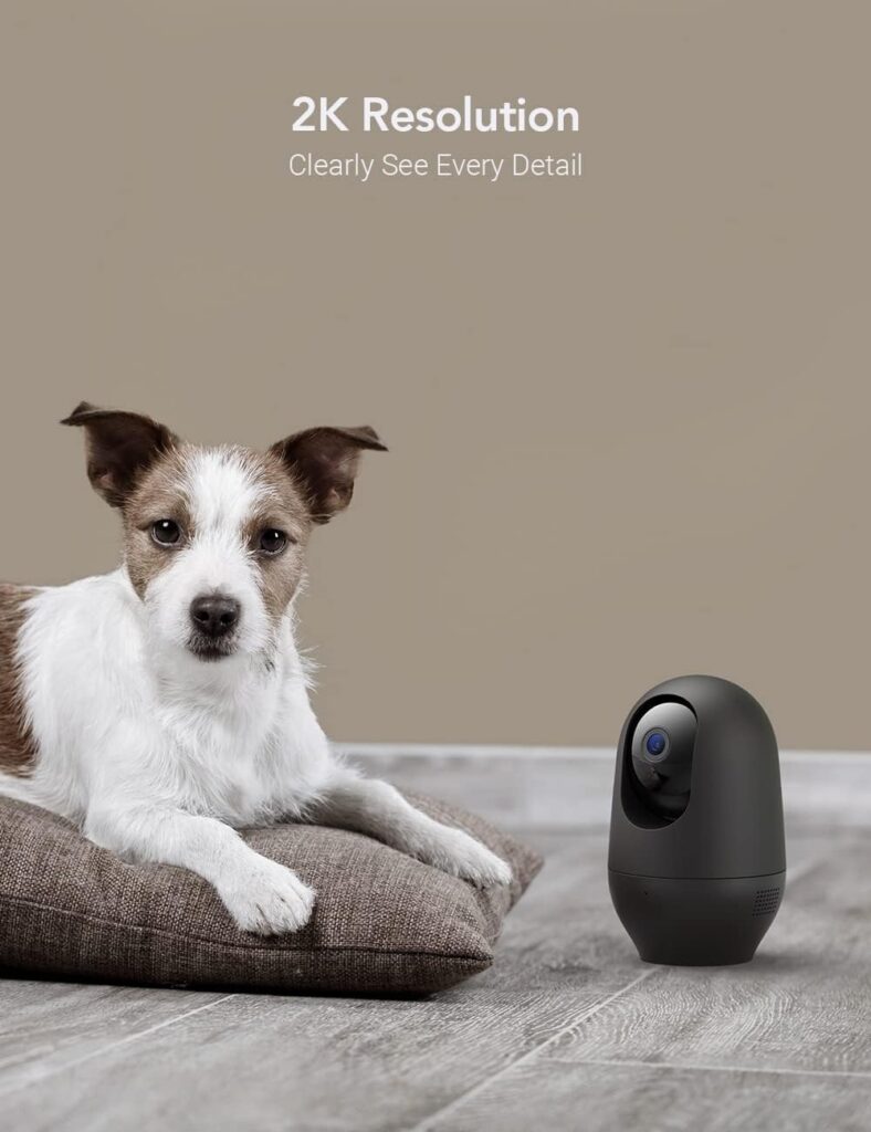 nooie Baby Monitor, Dog Camera with Phone App, 2K Cat Camera, 360 WiFi Indoor Camera for Home Security, AI Motion Tracking, Two-Way Audio, Compatible with Alexa, 2.4Ghz WiFi Only, SD or Cloud Storage