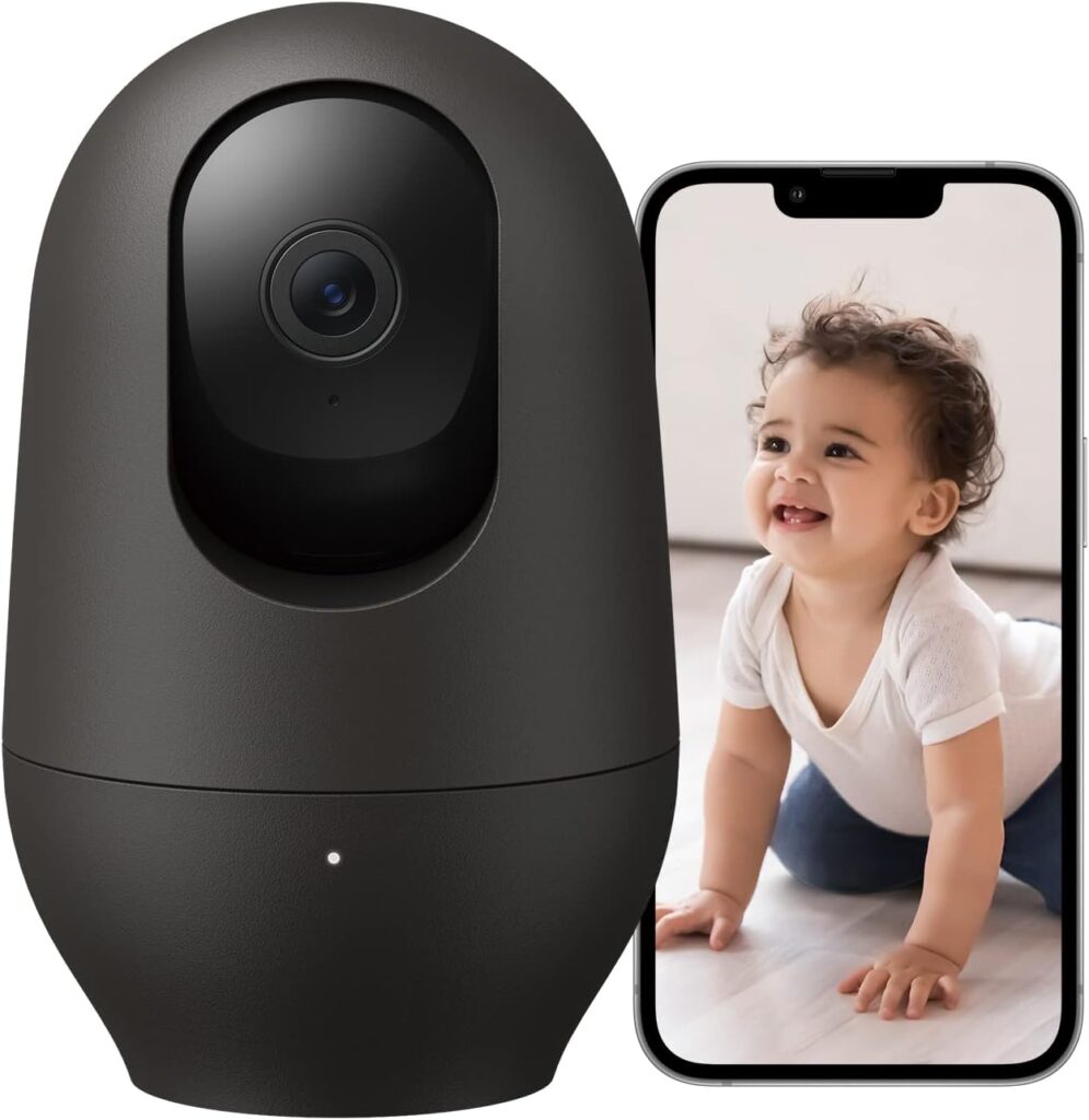 nooie Baby Monitor, Dog Camera with Phone App, 2K Cat Camera, 360 WiFi Indoor Camera for Home Security, AI Motion Tracking, Two-Way Audio, Compatible with Alexa, 2.4Ghz WiFi Only, SD or Cloud Storage