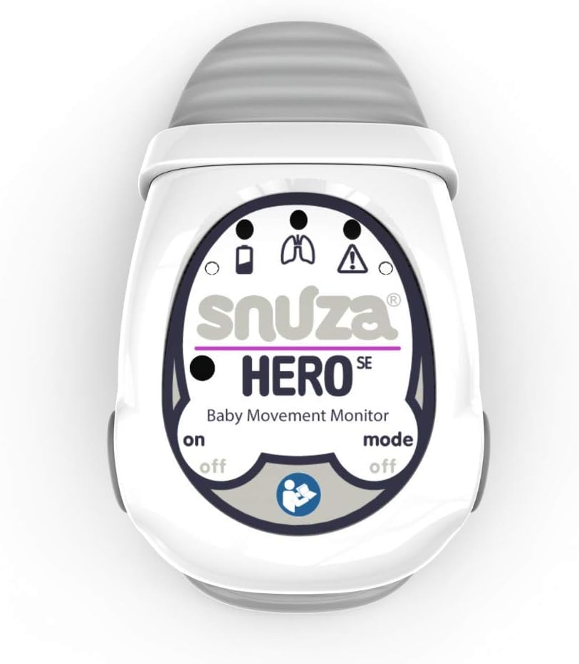 SNUZA Hero - Portable, Wearable Baby Abdominal Movement Monitor with Vibration and Alarm. - Newly Upgraded - Safer Sleeping for Infants.