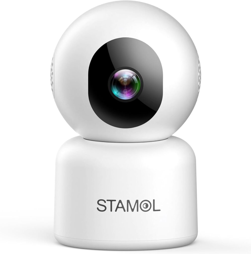 STAMOL Security Camera Indoor, 2K Cameras for Home Security/Baby Monitor/Dog/Elderly, Smart 2.4G WiFi Pet Camera with Phone App, Motion Detection, Pan Tilt, 2 Way Audio, TF Card/Cloud Storage