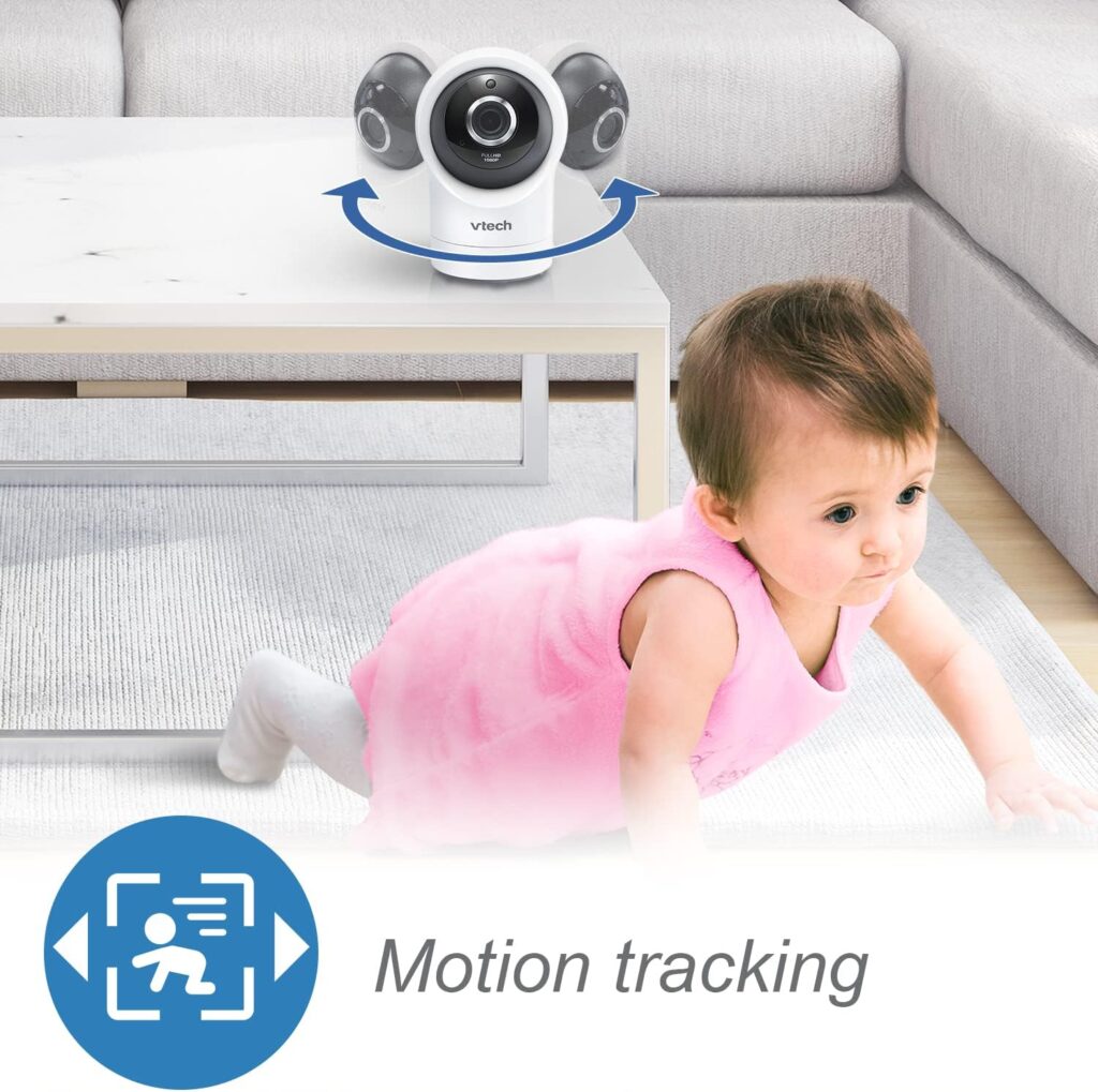 VTech RM7764-2HD 1080p Smart WiFi Remote Access 2Camera BabyMonitor, 360° PanTilt, 10X Zoom, 7” 720p HD Display  NightVision, Soothing Sounds, 2-Way Talk, TemperatureMotion Detection, iOSAndroid