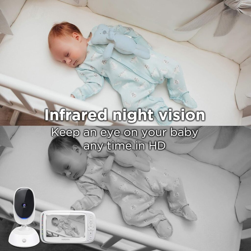 Motorola Comfort75 Video Baby Monitor - Infant Wireless Camera with Remote Pan, Digital Zoom, Temperature Sensor - 5 Inch LCD Color Screen Display with Two-Way Intercom, Night Vision - 1000ft Range