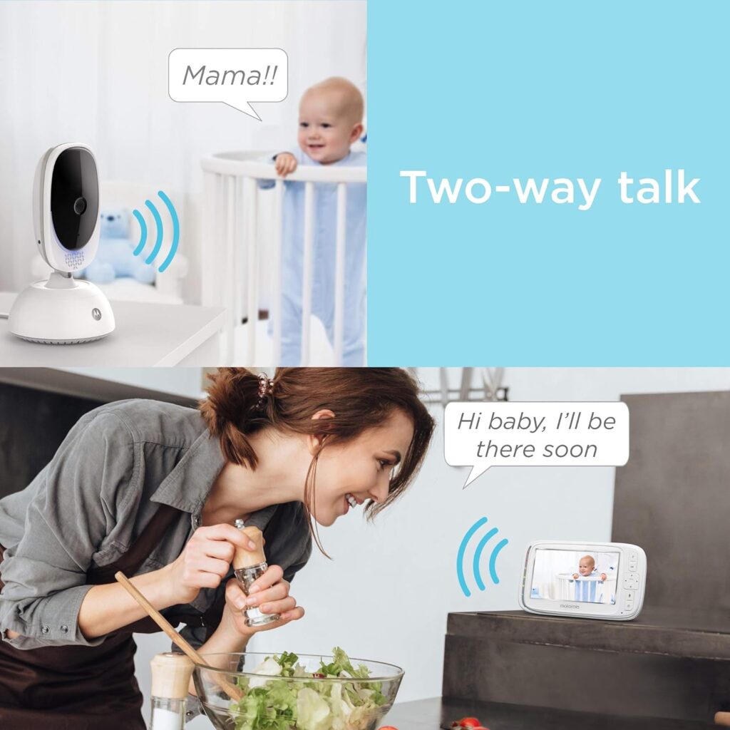 Motorola Comfort75 Video Baby Monitor - Infant Wireless Camera with Remote Pan, Digital Zoom, Temperature Sensor - 5 Inch LCD Color Screen Display with Two-Way Intercom, Night Vision - 1000ft Range