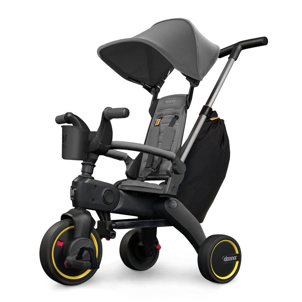 Doona Liki Trike S3 - Premium Foldable for Toddlers, Toddler Tricycle Stroller, Push and Fold Ages 10 Months to 3 Years, Grey Hound