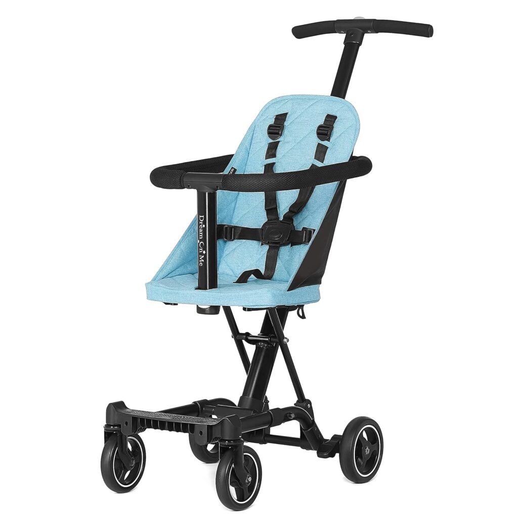 Dream On Me Lightweight and Compact Coast Rider Stroller with One Hand Easy Fold, Adjustable Handles and Soft Ride Wheels, Navy