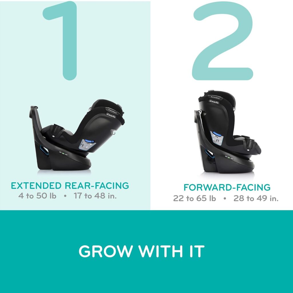 Evenflo Gold Revolve360 Slim 2-in-1 Rotational Car Seat with SensorSafe (Obsidian Black)