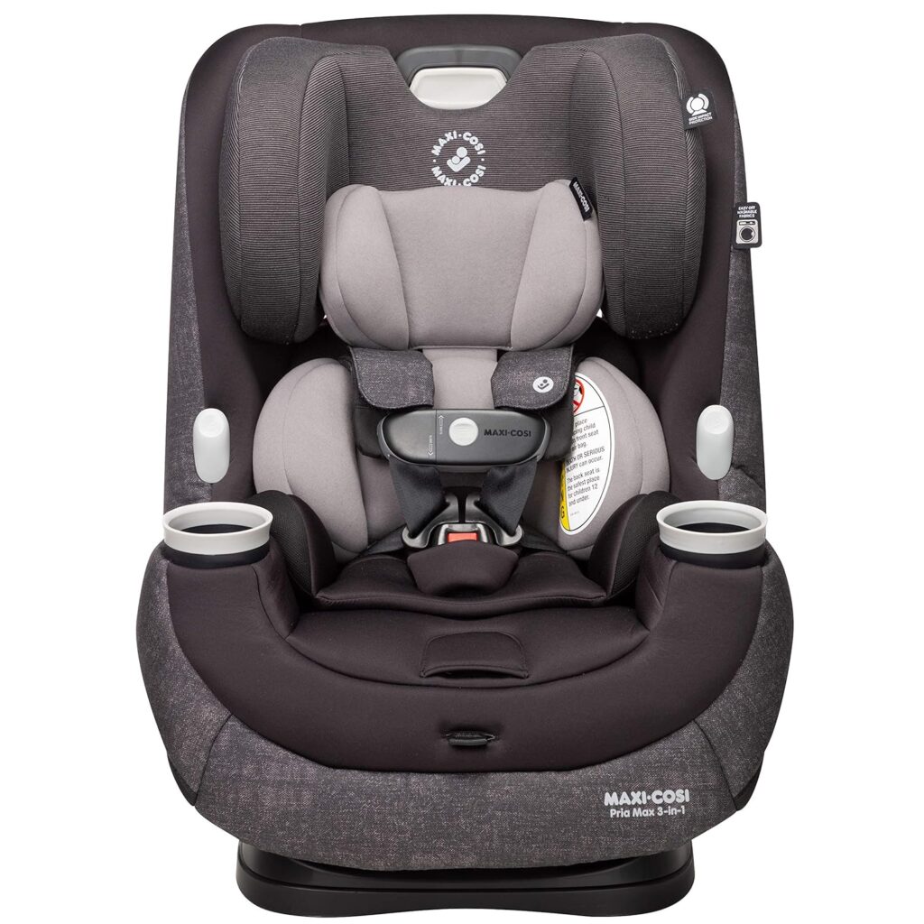 Maxi-Cosi Pria Max All-in-One Convertible Car Seat, rear-facing, from 4-40 pounds; forward-facing to 65 pounds; and up to 100 pounds in booster mode, Nomad Black